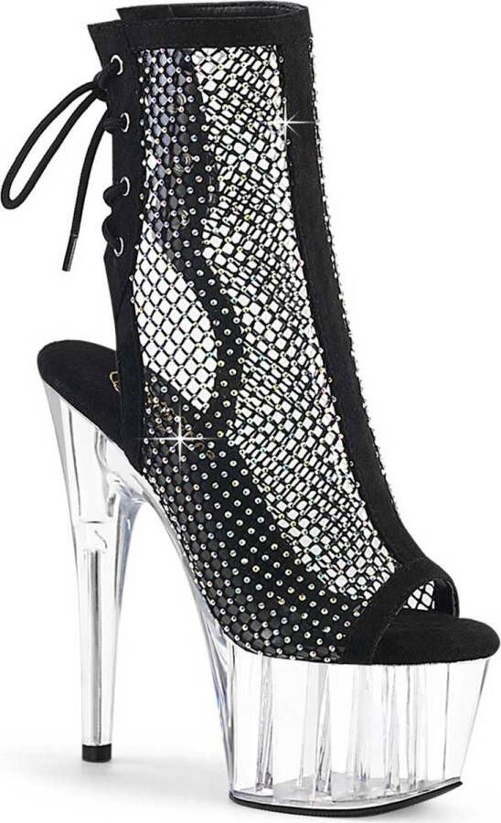 pleaser ADORE-1018RM Plateau Laarzen Paaldans schoenen 35 Shoes Zwart Transparant