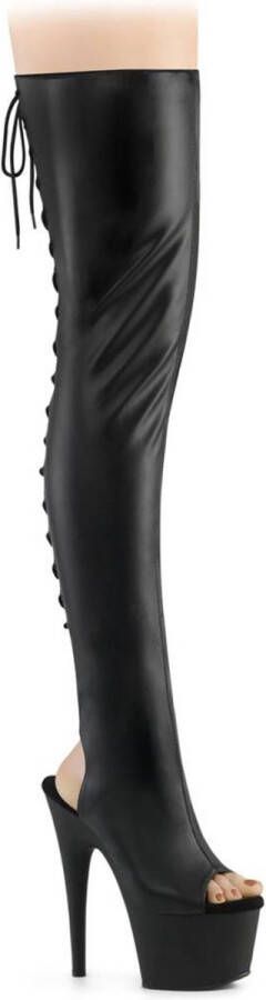 Pleaser ADORE-3017 Plateau Overknee Laarzen 36 Shoes Zwart