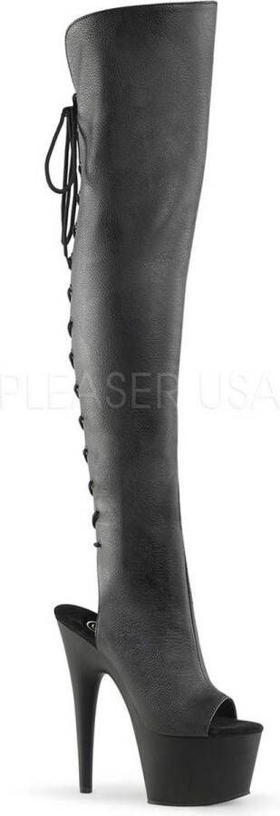 Pleaser ADORE-3019 Plateau Overknee Laarzen Paaldans schoenen 44 Shoes Zwart