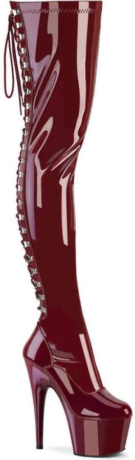 Pleaser ADORE-3063 Plateau overknee Laarzen 36 Shoes Bordeaux rood