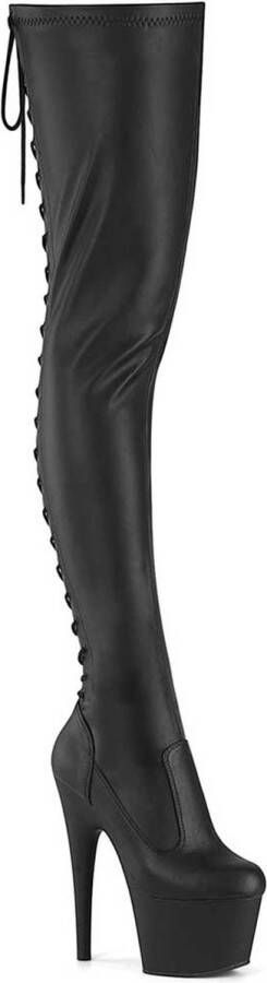 Pleaser ADORE-3850 Plateau Overknee Laarzen 38 Shoes Zwart