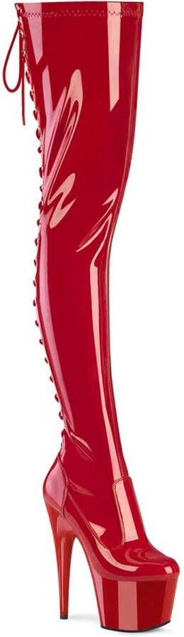 pleaser ADORE-3850 Plateau Overknee Laarzen 40 Shoes Rood