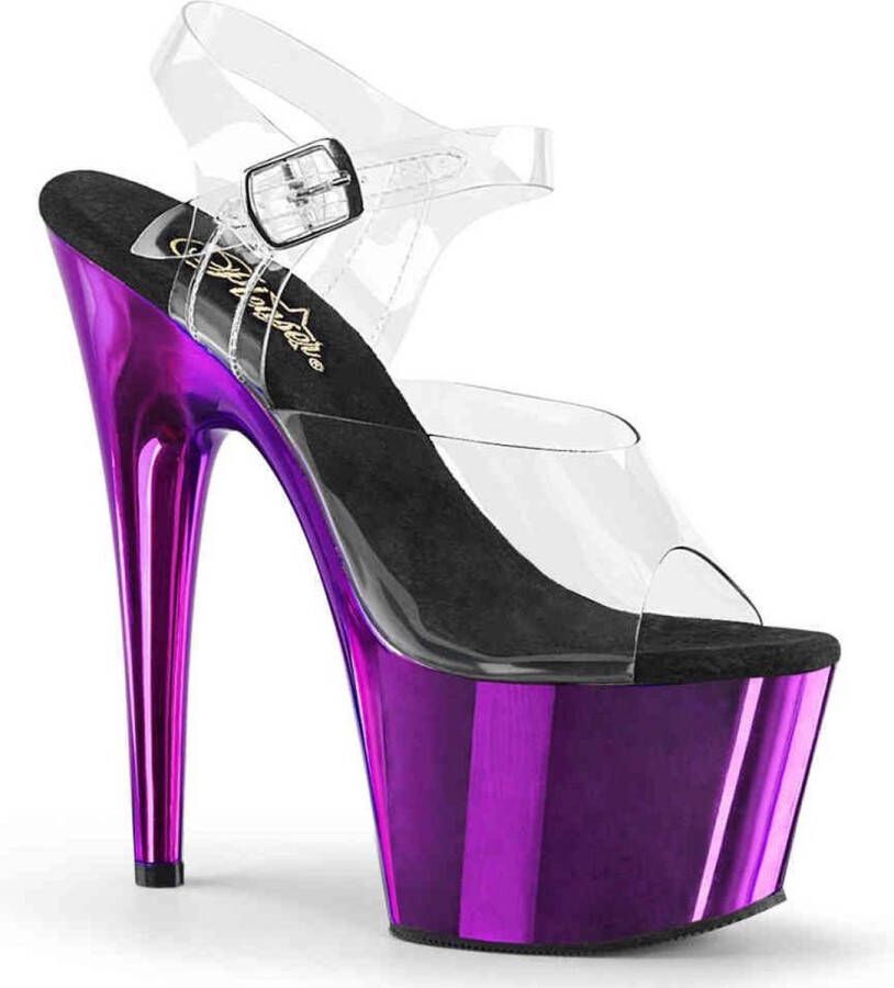 Pleaser ADORE-708 Sandaal met enkelband Paaldans schoenen Paaldans schoenen 41 Shoes Zwart Paars