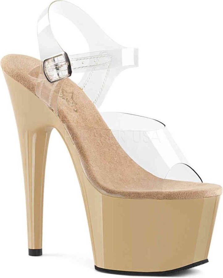 Pleaser ADORE-708 Sandaal met enkelband Paaldans schoenen Paaldans schoenen 36 Shoes Creme Transparant - Foto 1