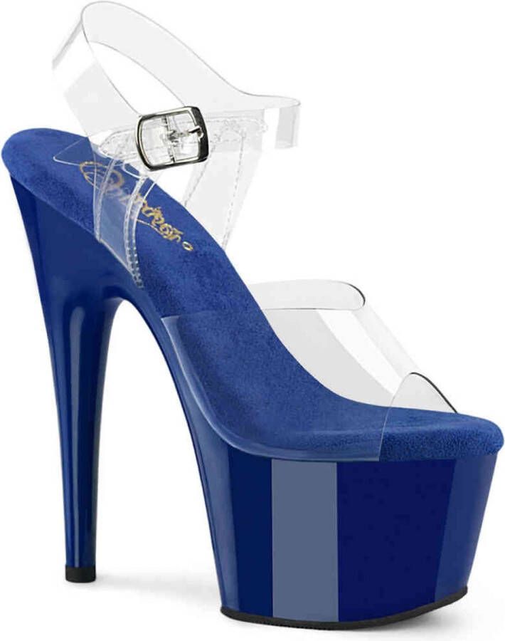 Pleaser ADORE-708 Sandaal met enkelband 35 Shoes Transparant Blauw