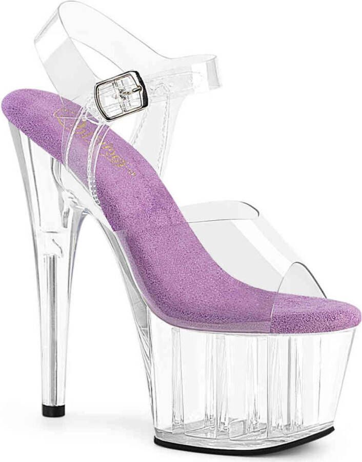 Pleaser ADORE-708 Sandaal met enkelband 36 Shoes Transparant Paars