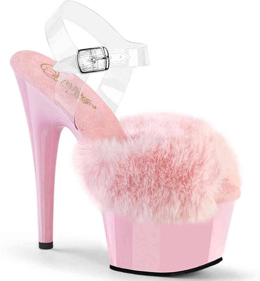 Pleaser ADORE-708FUR Sandaal met enkelband 35 Shoes Roze