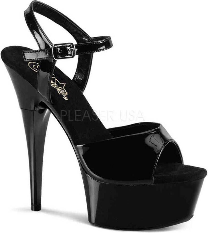 Pleaser CAPTIVA-609 6 Ankle Strap PF Sandal W RS On Heel