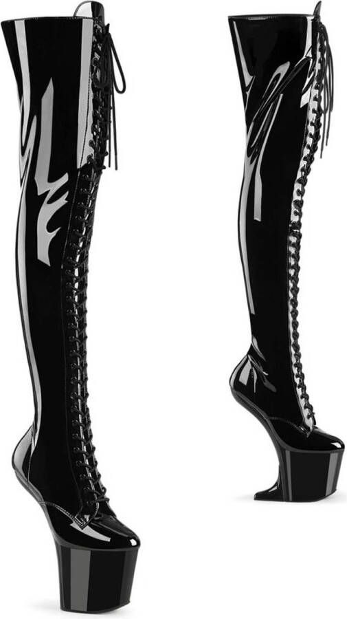 Pleaser CRAZE-3023 Plateau Overknee Laarzen 36 Shoes Zwart