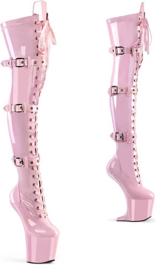 pleaser CRAZE-3028 Plateau Overknee Laarzen 36 Shoes Roze