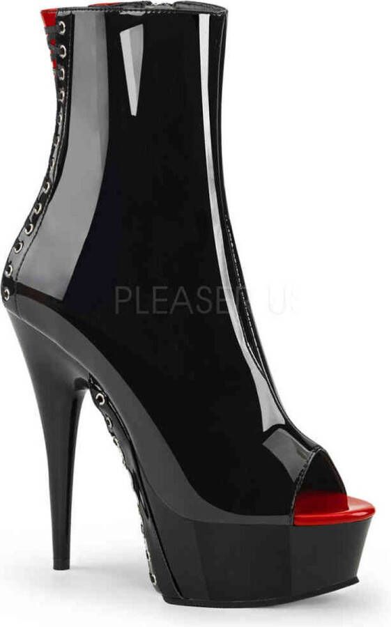 Pleaser = | DELIGHT 1025 | 6 Heel 1 3 4 PF Peep Toe Corset Style Ankle Boot Side Zip