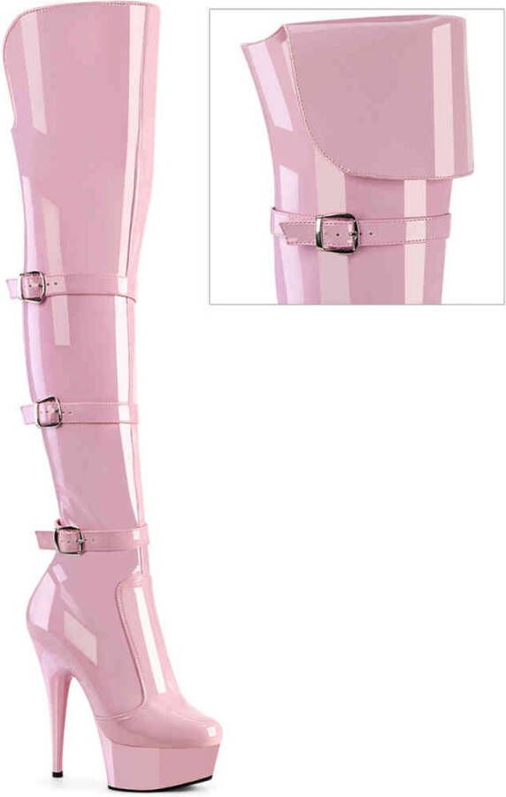 Pleaser DELIGHT-3018 Plateau overknee Laarzen 37 Shoes Roze