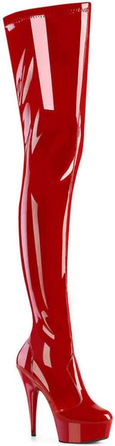 Pleaser DELIGHT-4000 Plateau overknee Laarzen 41 Shoes Rood