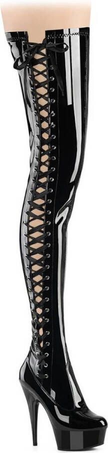 Pleaser DELIGHT-4050 Plateau overknee Laarzen 35 Shoes Zwart