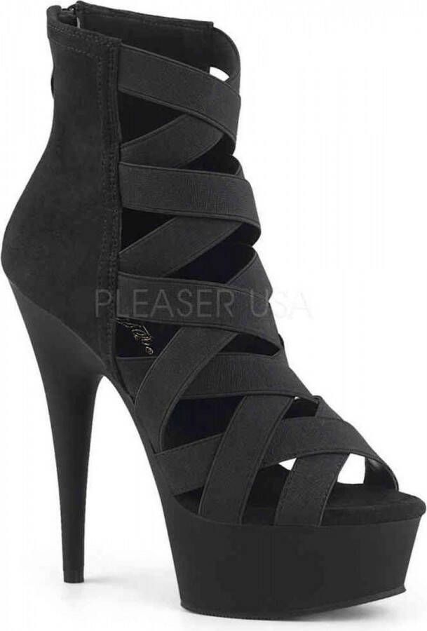 Pleaser DELIGHT-600-24 = ) 6 Heel 1 3 4 PF Criss Cross Bootie Sandal Back Zip