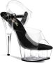 Pleaser Sandaal met enkelband 41 Shoes DELIGHT 608 Zwart Transparant - Thumbnail 2