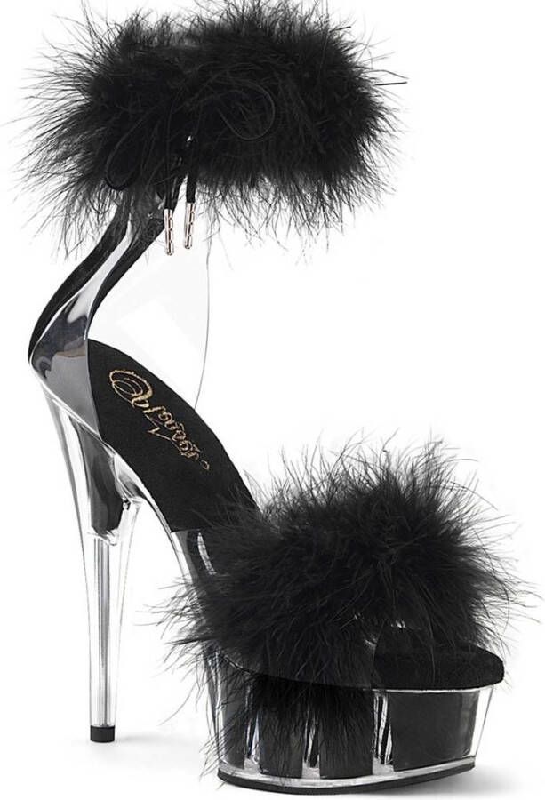 Pleaser DELIGHT-624F Sandaal met enkelband 42 Shoes Zwart Zwart