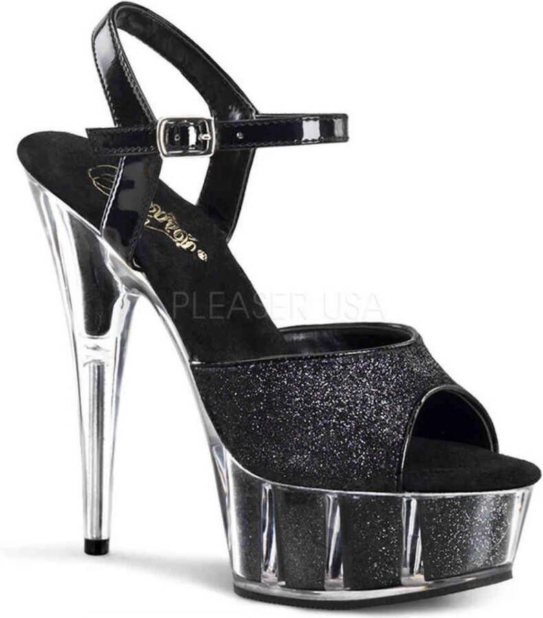 Pleaser DELIGHT-609-5G Sandaal met enkelband 42 Shoes Zwart