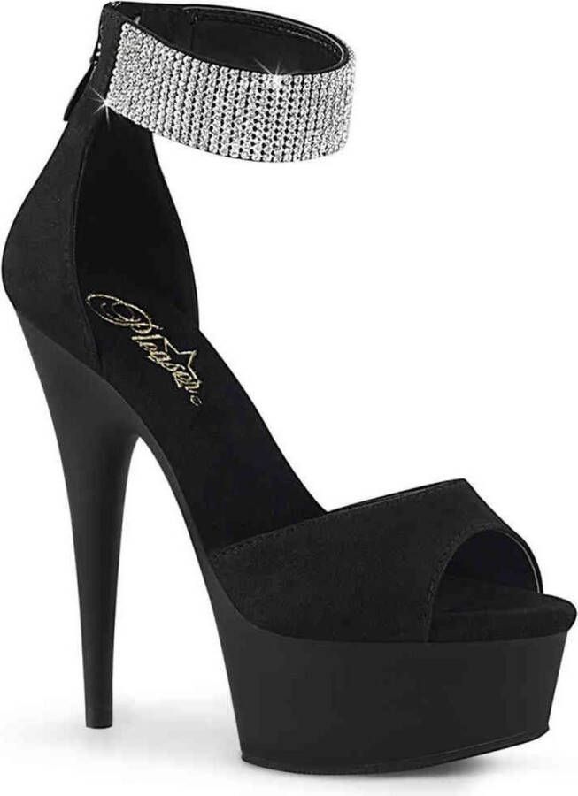 Pleaser DELIGHT-625 Sandaal met enkelband 39 Shoes Zwart