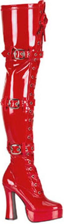 Pleaser ELECTRA-3028 Plateau overknee Laarzen 42 Shoes Rood