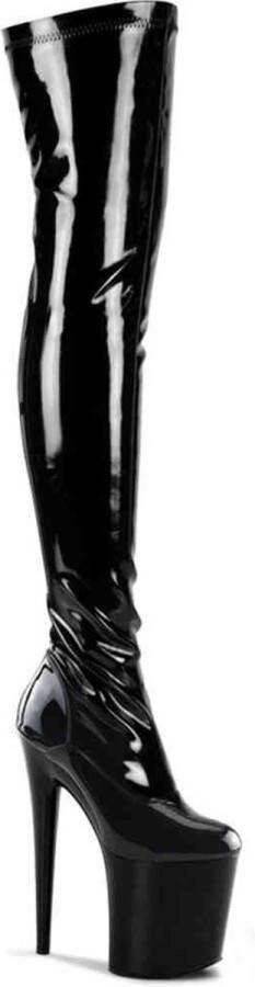 Pleaser FLAMINGO-3000 Plateau Overknee Laarzen Paaldans schoenen 45 Shoes Zwart