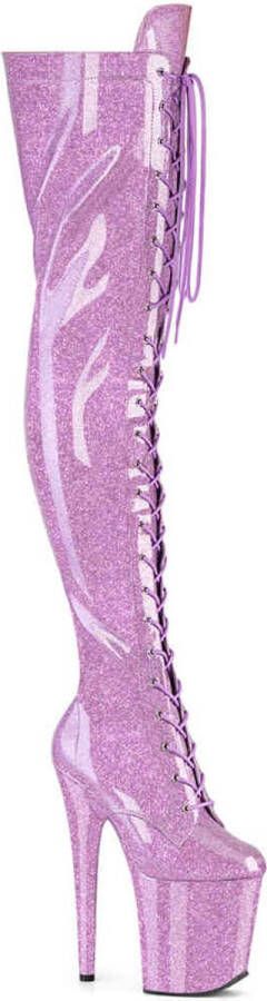 Pleaser FLAMINGO-3020GP Plateau Overknee Laarzen 38 Shoes Lila