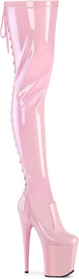 Pleaser FLAMINGO-3850 Plateau Overknee Laarzen 35 Shoes Roze