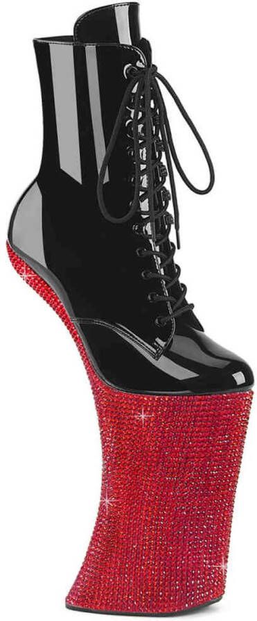 Pleaser FORBIDDEN-1020BEJ Plateau Laarzen Paaldans schoenen 37 Shoes Zwart Rood