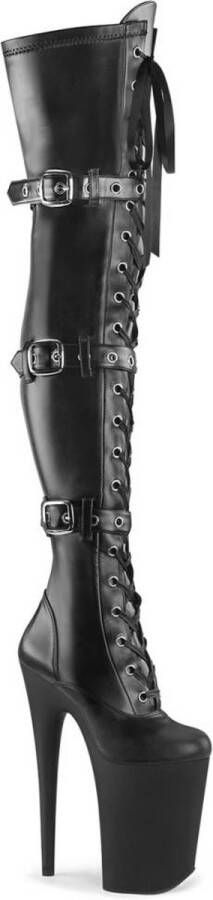 Pleaser INFINITY-3028 Plateau Overknee Laarzen 37 Shoes Zwart