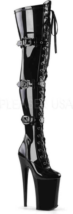 Pleaser INFINITY-3028 Plateau Overknee Laarzen 40 Shoes Zwart