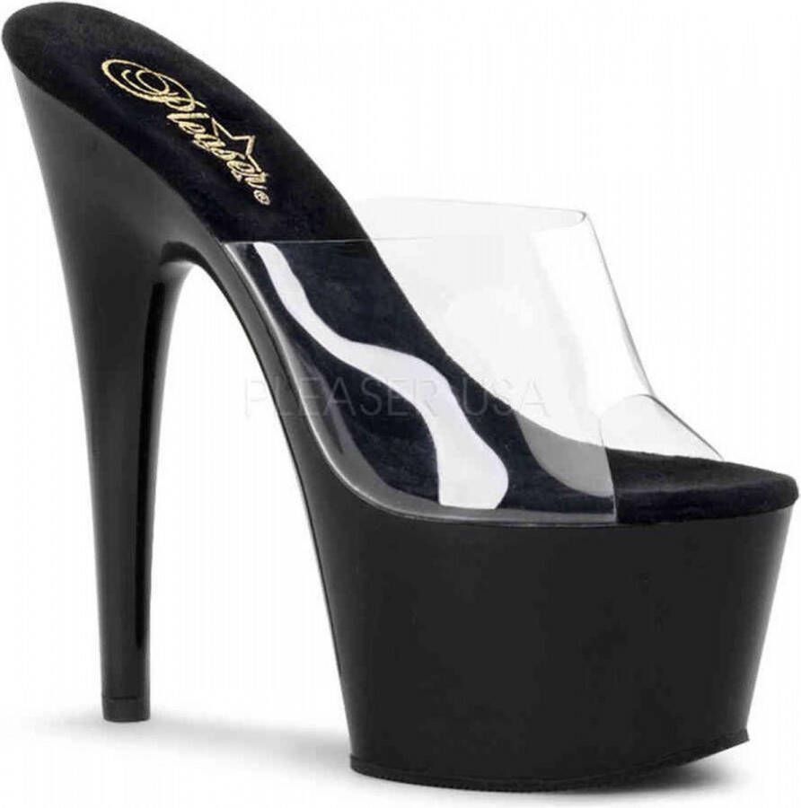 Pleaser Muiltjes 35 Shoes ADORE 701 Paaldans schoenen Zwart Transparant