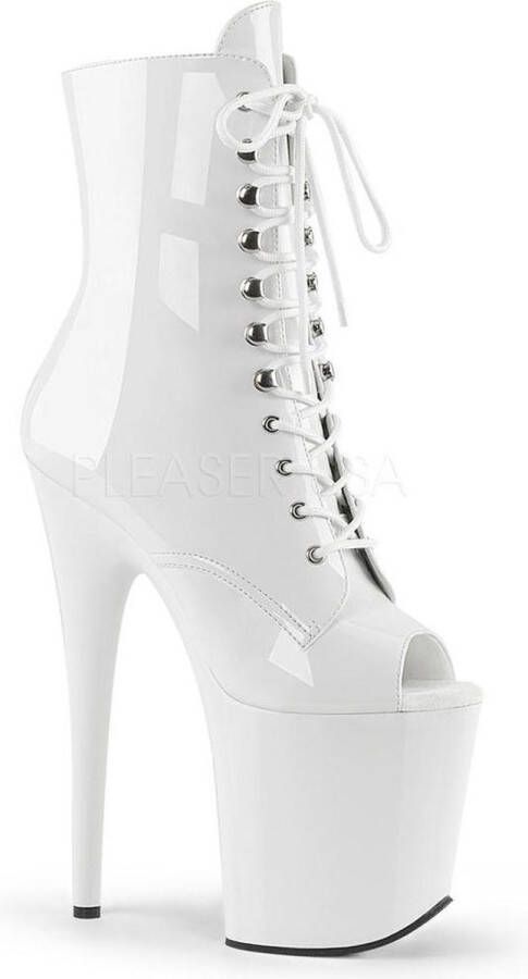 Pleaser Plateau Laarzen Paaldans schoenen 35 Shoes FLAMINGO 1021 Paaldans schoenen Wit