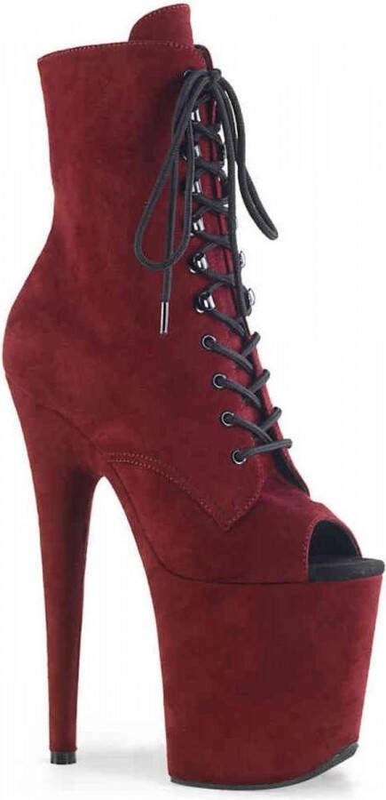 pleaser Plateau Laarzen Paaldans schoenen 35 Shoes FLAMINGO 1021FS Paaldans schoenen Bordeaux rood