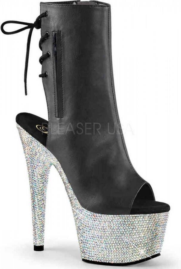 Pleaser Plateau Laarzen Paaldans schoenen 36 Shoes BEJEWELED 1018DM 7 Paaldans schoenen Zwart