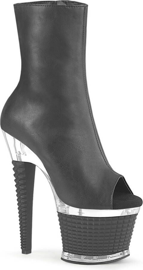 Pleaser Plateau Laarzen Paaldans schoenen 36 Shoes SPECTATOR 1012 Zwart Transparant