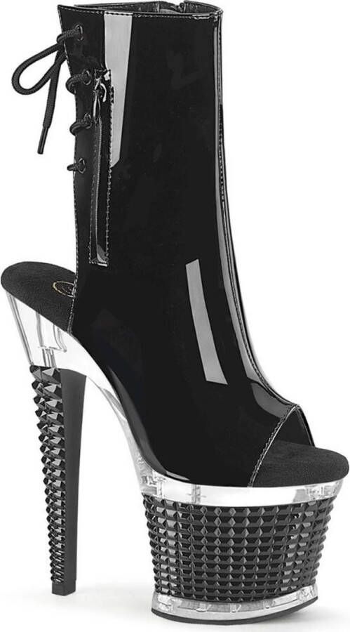 Pleaser Plateau Laarzen Paaldans schoenen 36 Shoes SPECTATOR 1018 Zwart Transparant