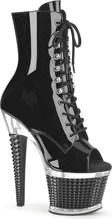 Pleaser Plateau Laarzen Paaldans schoenen 37 Shoes SPECTATOR 1021 Zwart Transparant