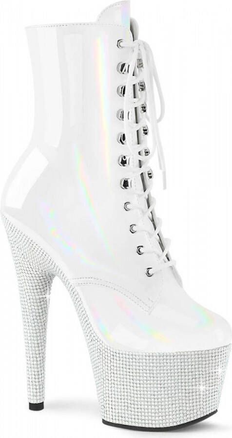 Pleaser Plateau Laarzen Paaldans schoenen 38 Shoes BEJEWELED 1020 7 Wit