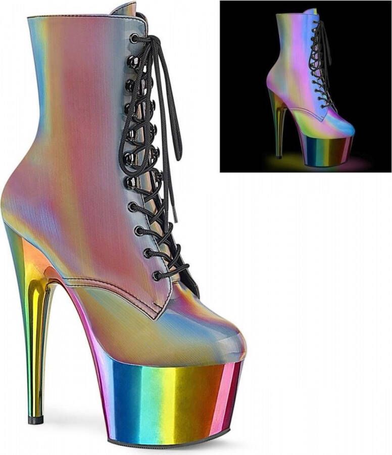 Pleaser Plateau Laarzen Paaldans schoenen 39 Shoes ADORE 1020RC REFL Paaldans schoenen Multicolours