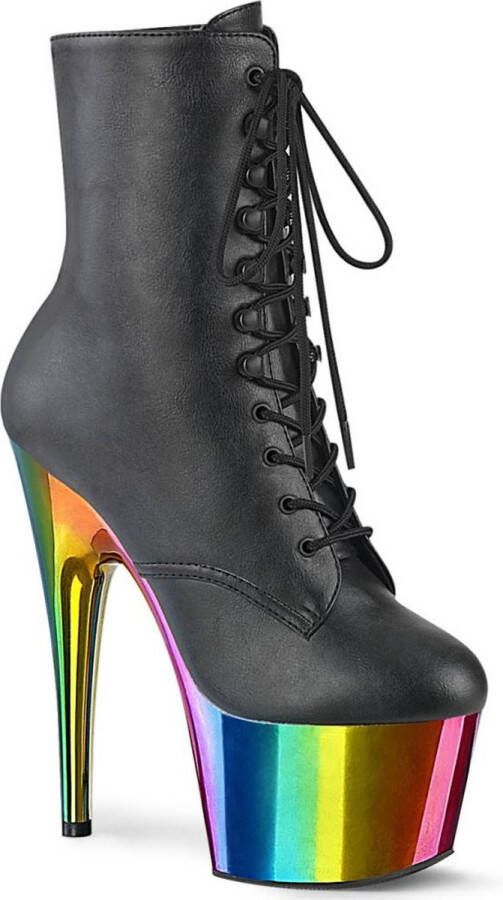 Pleaser Plateau Laarzen Paaldans schoenen 38 Shoes ADORE 1020RC Zwart Regenboog - Foto 1