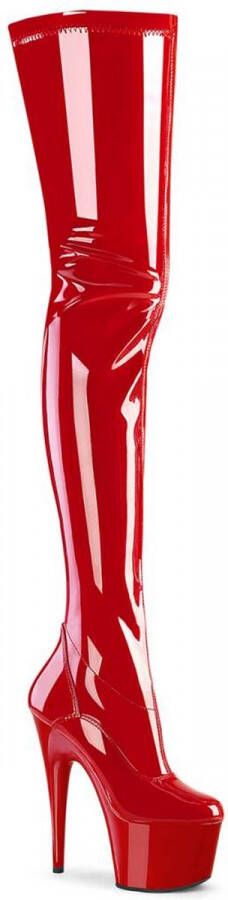 Pleaser Plateau Overknee Laarzen 35 Shoes ADORE 4000 Rood