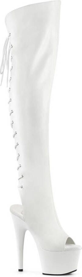 Pleaser Plateau Overknee Laarzen 38 Shoes ADORE 3019 Wit