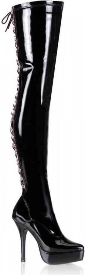 Pleaser Plateau overknee Laarzen 41 Shoes INDULGE 3063 Zwart