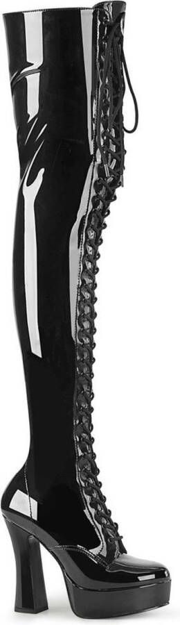 Pleaser ELECTRA-3023 Plateau overknee Laarzen 44 Shoes Zwart