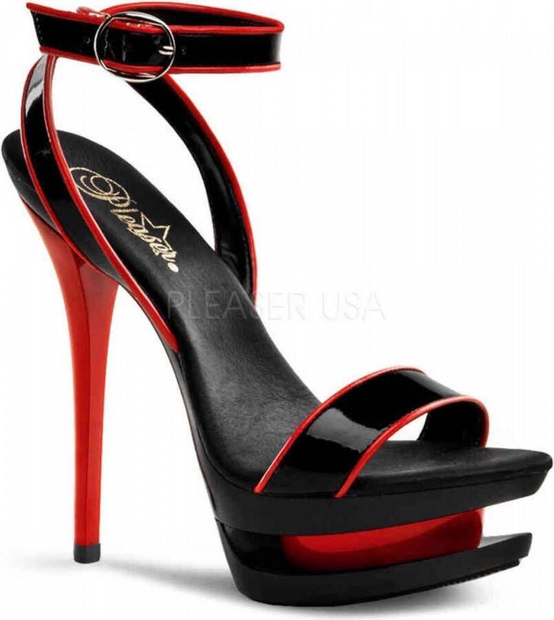 pleaser Sandaal met enkelband 36 Shoes BLONDIE 631 2 Zwart Rood