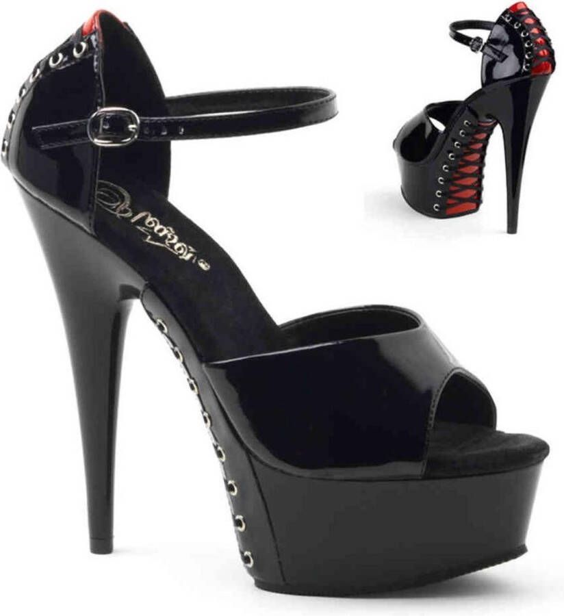 Pleaser Sandaal met enkelband 35 Shoes DELIGHT 660FH Zwart Rood - Foto 1