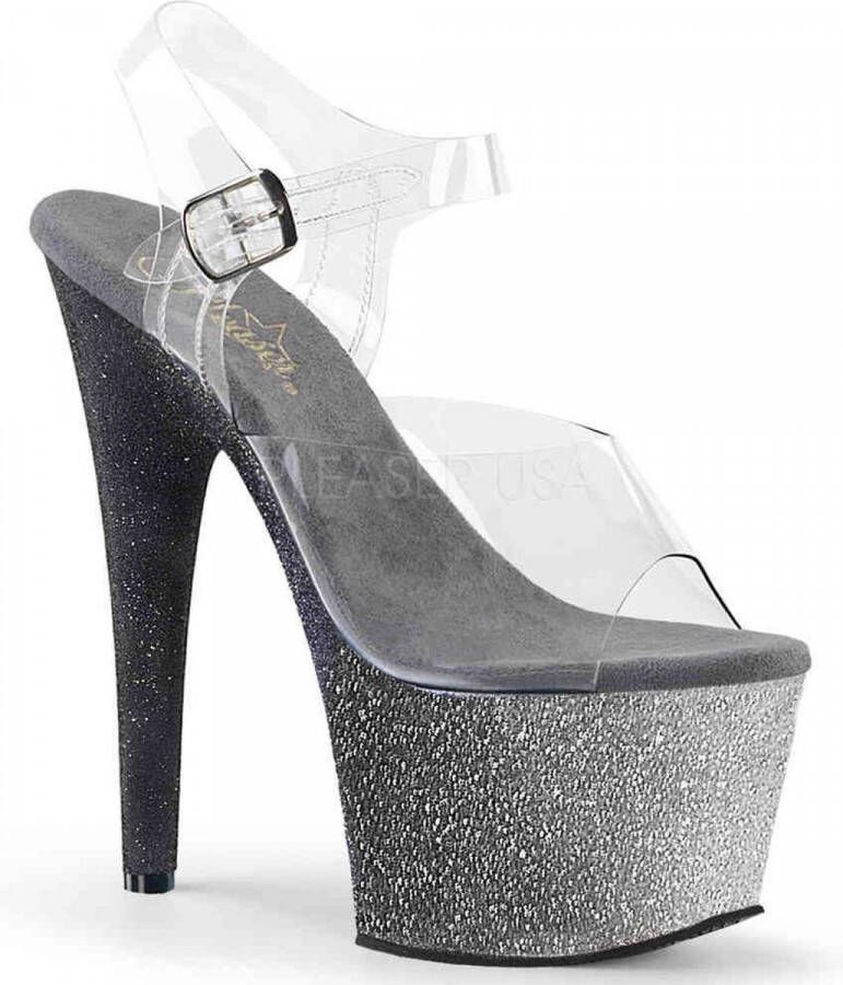 Pleaser Sandaal met enkelband Paaldans schoenen 35 Shoes ADORE 708OMBRE Paaldans schoenen Grijs Zwart