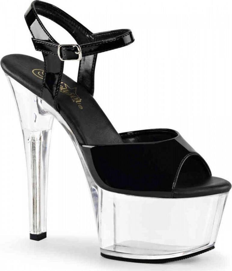 pleaser Sandaal met enkelband Paaldans schoenen 35 Shoes ASPIRE 609 Paaldans schoenen Zwart Transparant