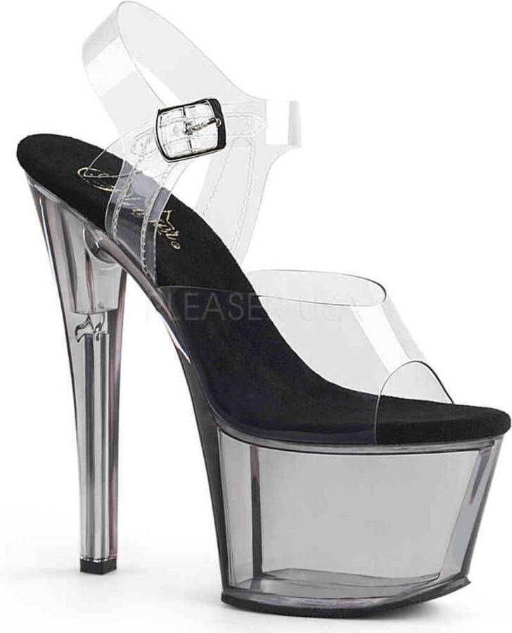 Pleaser Sandaal met enkelband Paaldans schoenen 40 Shoes SKY 308T Paaldans schoenen Zwart Zilverkleurig