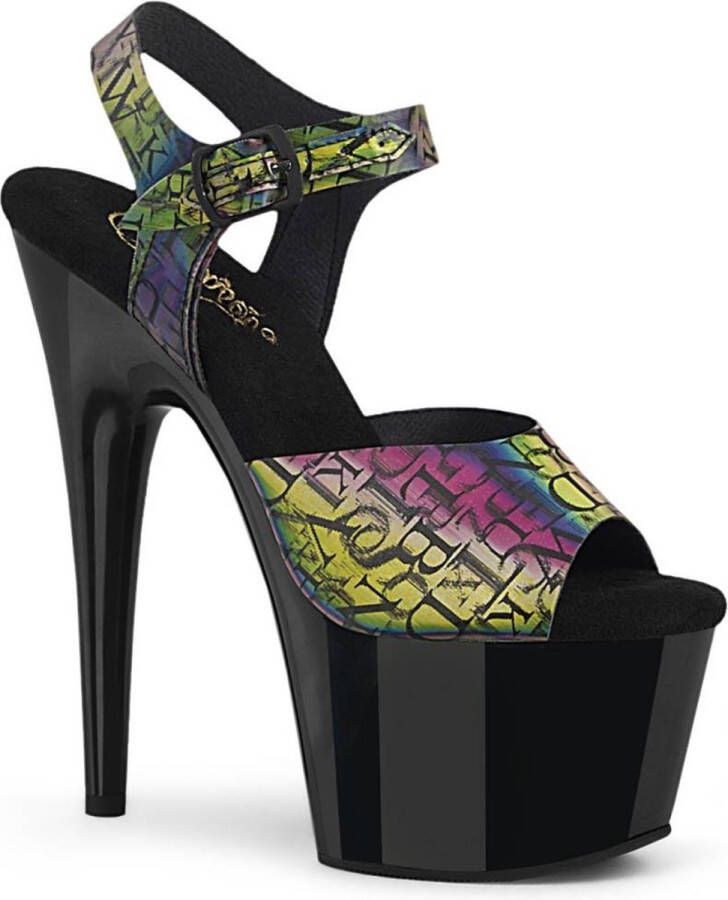 Pleaser Sandaal met enkelband Paaldans schoenen 37 Shoes ADORE 708N LTP Multicolours Zwart